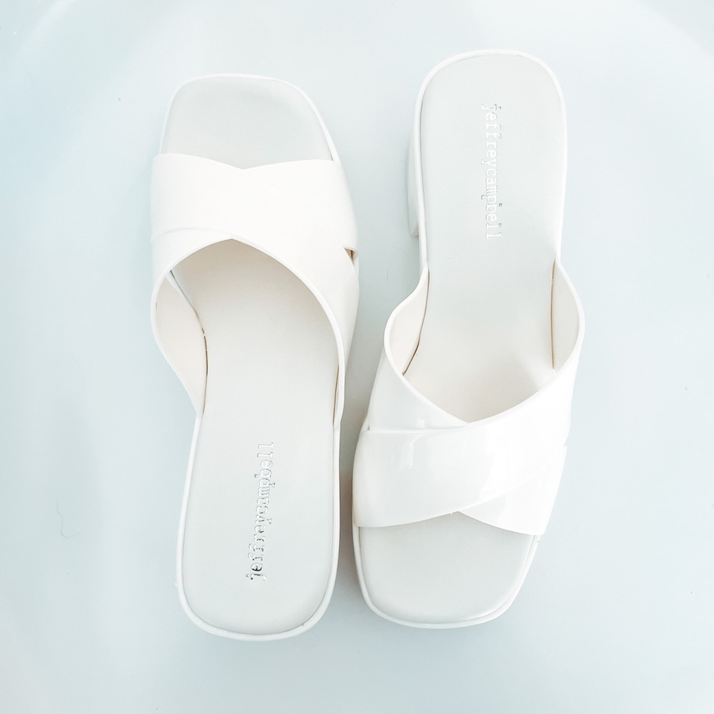 White Jeffery Campbell bubblegum platform sandal